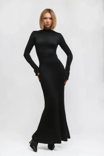 Noir Allure Maxi Dress