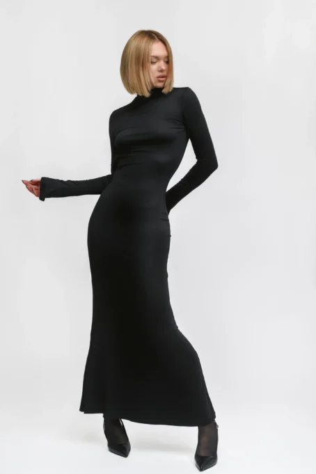 Noir Allure Maxi Dress - Image 2